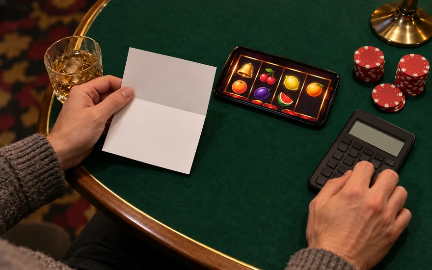 jackpot city casino welcome bonus in Canada beside a coupon and plain casino chips