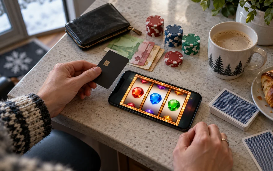 online casino accepts prepaid Mastercard: bank card, phone slot reels, chips, card backs