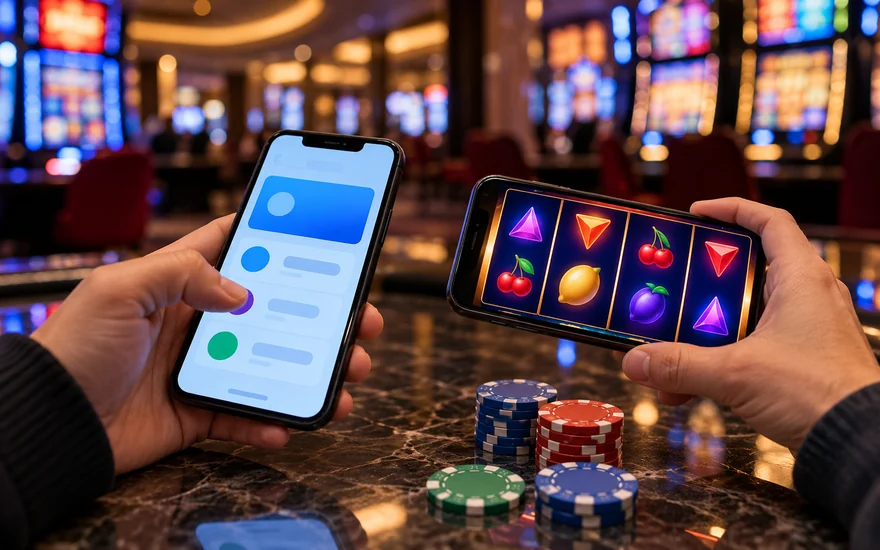 crypto casino minimum deposit Canada: wallet phone, slot phone and casino chips