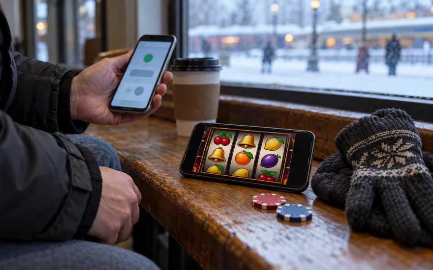 Two Canadian casino and wallet phones with plain chips and blurred transfer details