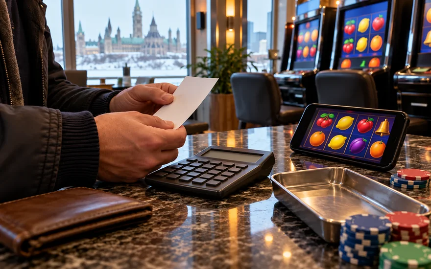 no deposit bonus jackpot city in Canada with a coupon and empty coin tray