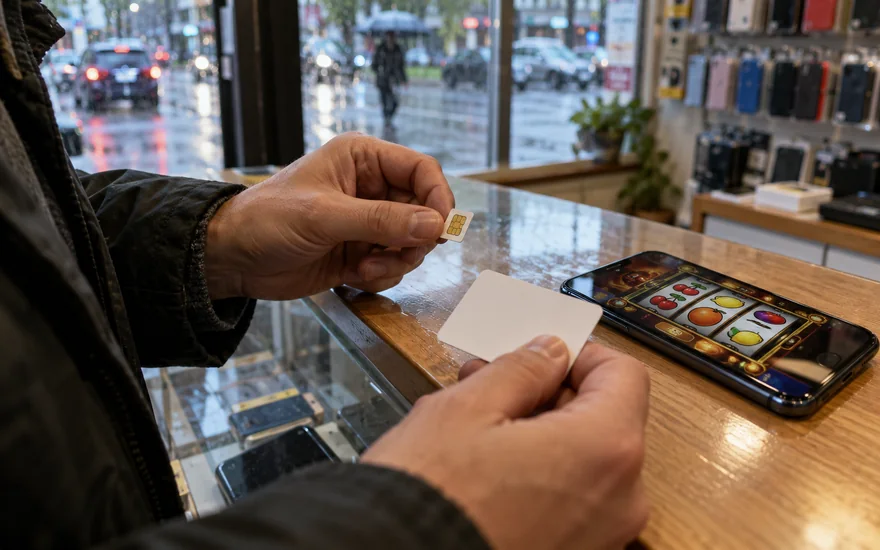 jackpot city sign up in Canada with a casino phone, SIM and blank-backed ID