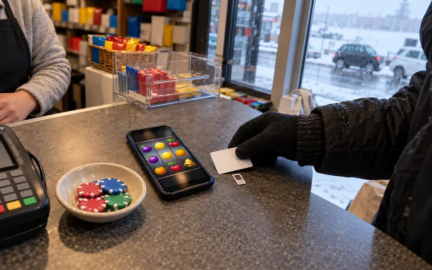 jackpot city sign up in Canada with a casino phone, SIM tray and blank-backed ID