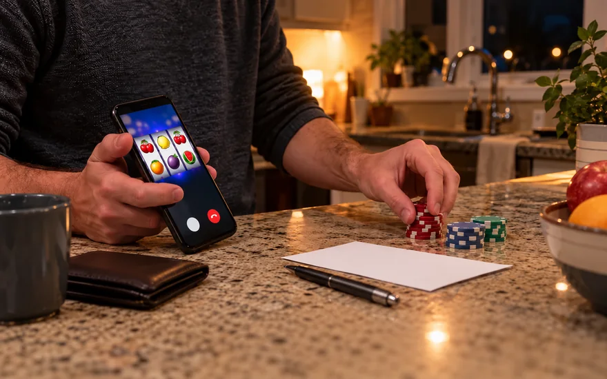 jackpot city contact in Canada during a call beside unmarked casino chips